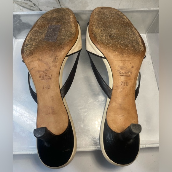 Gucci leather colorblock patten sandals - black sandals sz  7.5 B made in italy - Picture 13 of 16